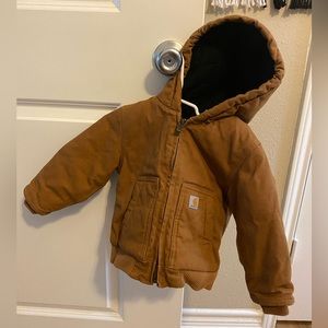Carhartt #CP8552 BOYS' HOODED INSULATED JACKET, Sz 18 Mo - Carhartt Brown color